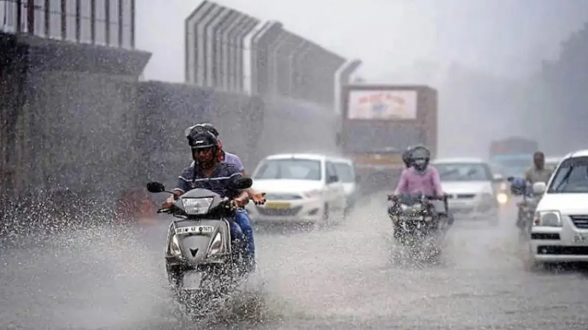 A cloudy sky over the city of Ahmedabad during the monsoon season.