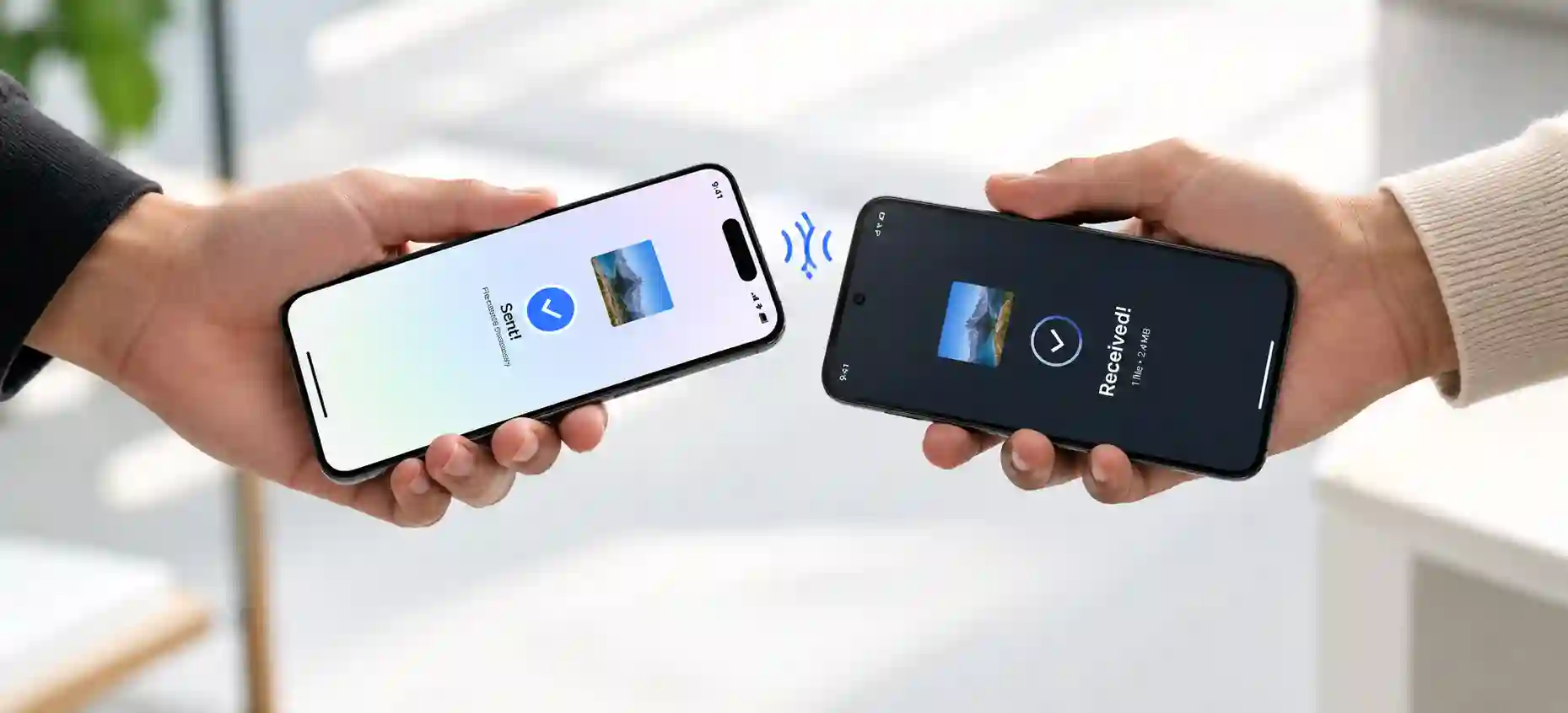 An iPhone user making a contactless payment at a retail checkout terminal using Apple Pay