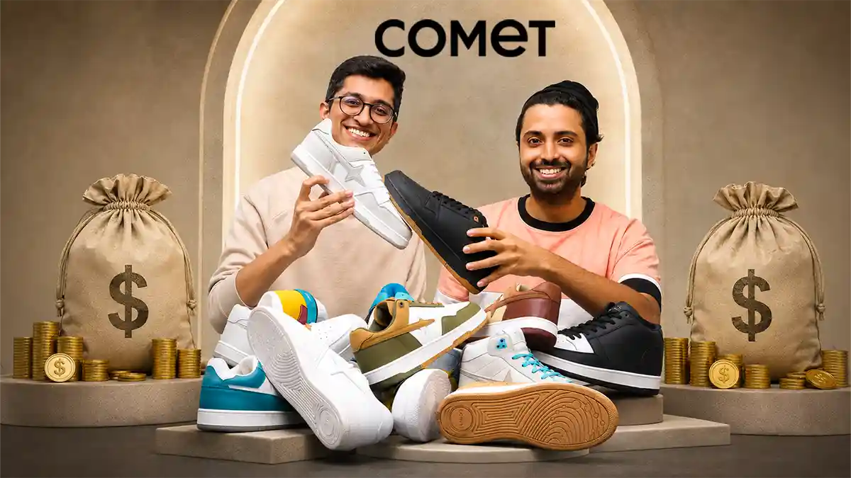 Comet sneakers representing the Bengaluru-based footwear brand's Rs 100 crore Series B funding round