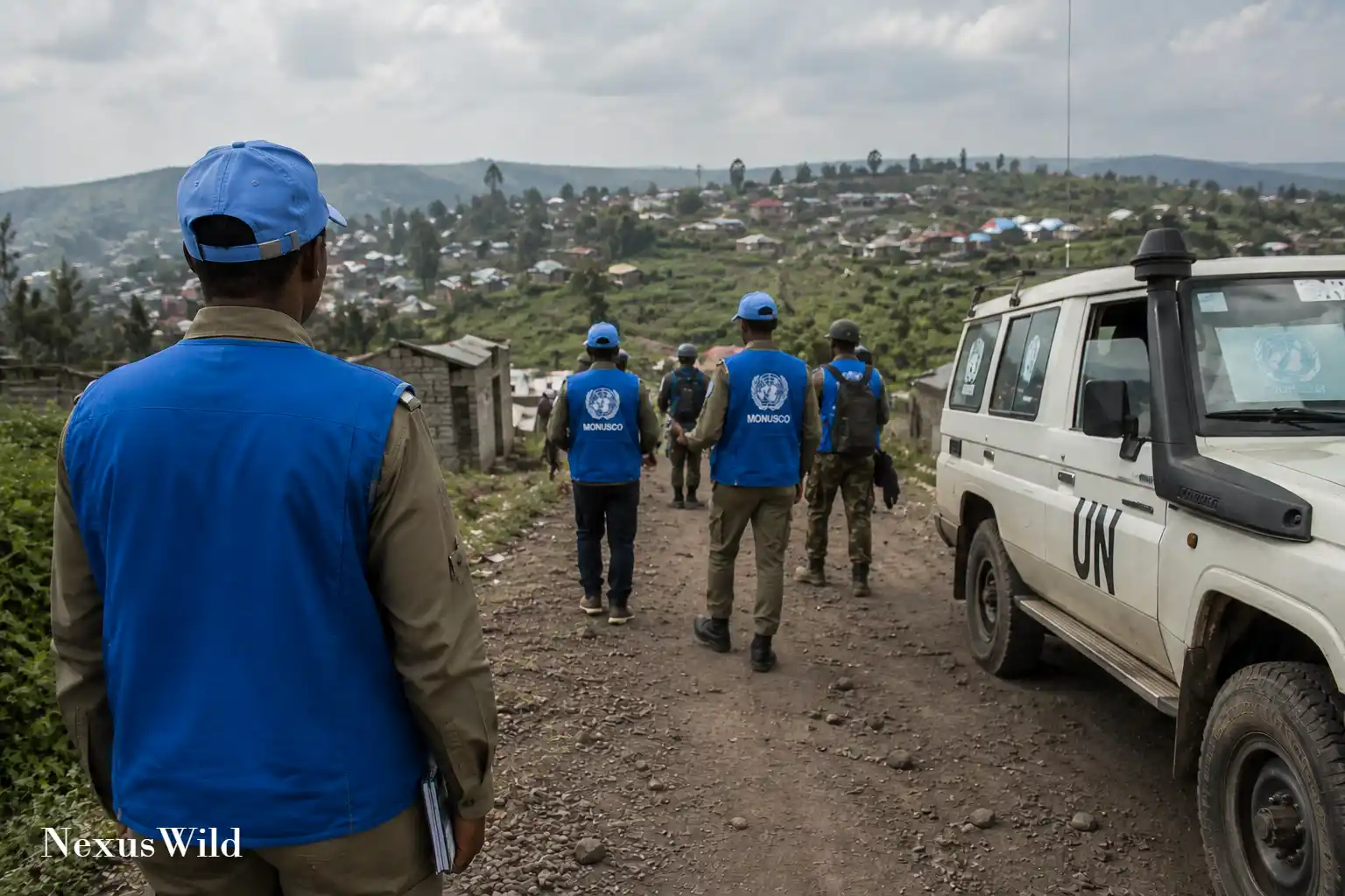 United Nations peacekeepers and monitoring officials operating in a remote region.
