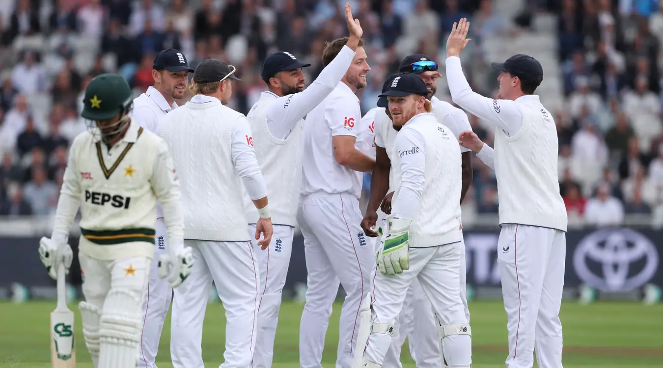 England and Pakistan players during the third Test at Edgbaston in Birmingham