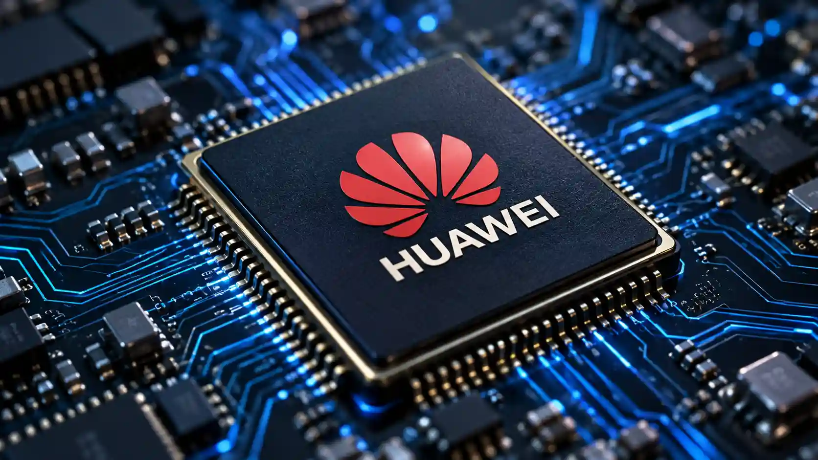 Huawei AI computing infrastructure with Ascend processors, optical interconnects and large data center clusters in China