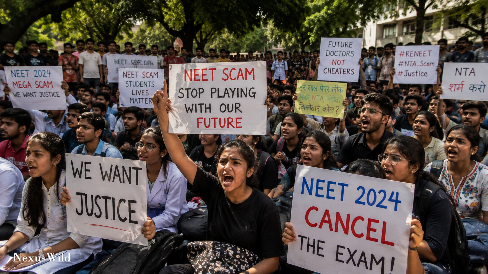 Students protest at Jantar Mantar, New Delhi, during the 2026 Cockroach Janta Party demonstrations