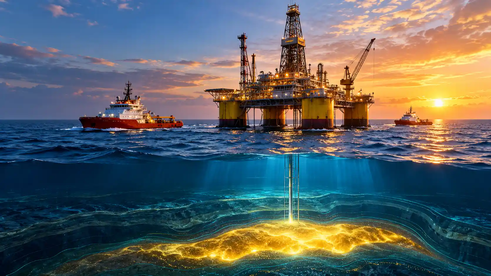 ONGC deepwater drillship Platinum Explorer at the MDW-28 gas discovery site off Odisha coast