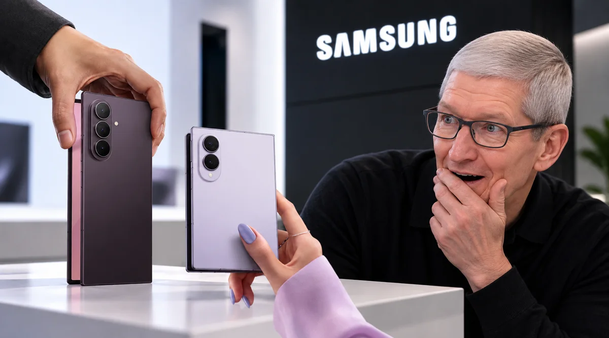 Samsung Galaxy Z Fold8 marketing campaign featuring a New Zealand resident named Tim Cook